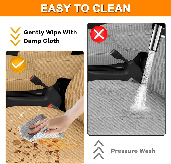 Seat Covers Compatible with 2010-2025 Chevy Express Front Bucket Seats with Opening for Grab Handle on Passenger Side Backrest, Custom-Made Heavy Duty Seat Cover, NOT for RV Seats