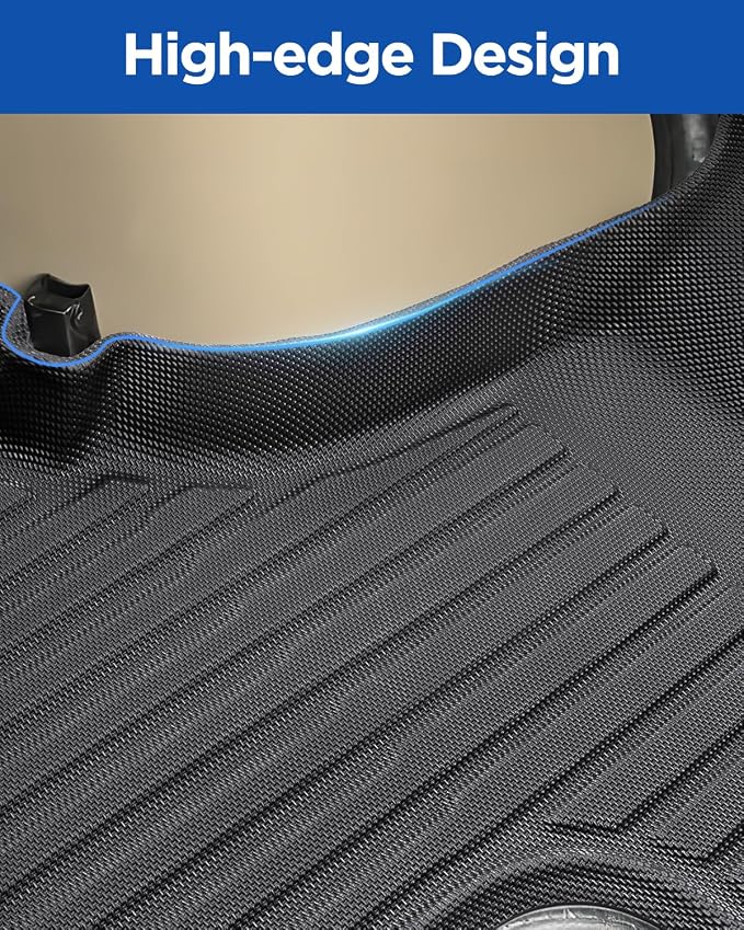 Car Floor Mat for Ford Econoline: for Econoline/E-Series 2025-2007 E150/E250/E350/E450, All Weather TPE Carpet Rubber Rug Interior Vehicle Accessories Heavy Duty RV Van Floormats Front Row Liner