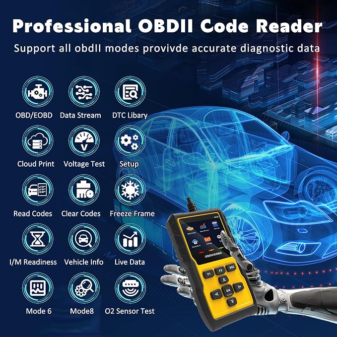OBD2 Scanner Diagnostic Tool Professional Enhanced Auto Check Engine Code Reader with Reset,35,901 DTC Cloud Print I/M Readiness OBDII/EOBD Car Diagnostic Scan Tools for Vehicles After 1996