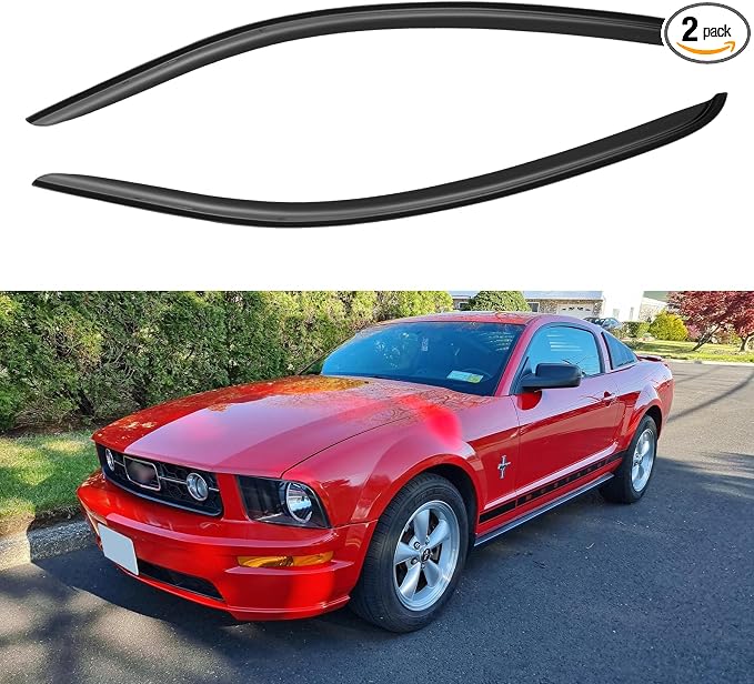 Window Visors Rain Guards Shield for 2005-2009 Ford Mustang, Out-Channel Window Vent Wind Deflectors Visors Shades for 05-09 Ford Mustang