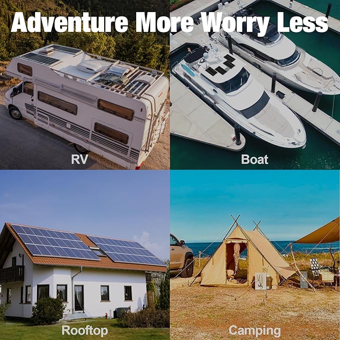 SOLPERK 200 Watt Solar Panels, 2PCS 12V 100 Watt Solar Panel High-Efficiency, 200W Solar Panel for Home, RV, Camping, Marine, Rooftop, Off-Grid Applications