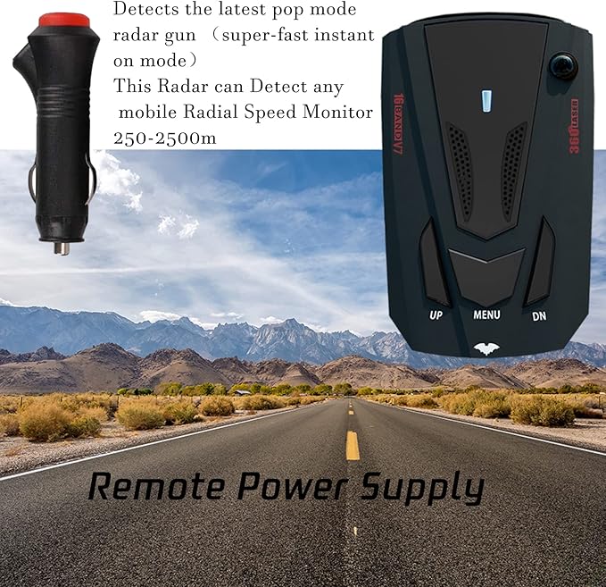Newly Laser/Radar Detector for Cars with Led Display, Long Range Detection, Mute Memory, City/Highway Mode, Ideal Gifts for Cars (Black)