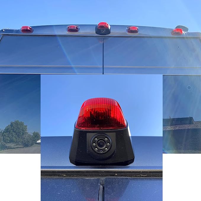 EWAY Third Brake Light Backup Camera Rear View for Dodge Ram Promaster 1500 2500 3500 2014-2023 Rear Roof Mounted Top High Mount Cab Light Marker Lamp Cargo Van Reverse Camera