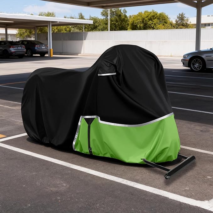 Waterproof Motorcycle Cover Replace for Kawasaki Ninja 400 500 650 Z900 Zx6r Street Without Trunk Models, 420D Oxford Cloth Motorcycle Cover for Snow Rain Dust Protection (Ninja)