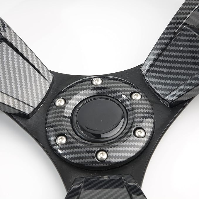 14inch Carbon Fiber Grip Golf Cart Steering Wheel for Golf Cart Club Car DS and Club Car Precedent EZGO Yamaha Steering Wheel