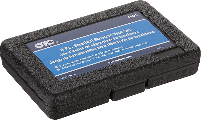 OTC 4461 6-Piece Automotive Terminal Release Tool Set with Storage Case - Repair or Rebuild OE Wiring Harnesses Instead of Replacing; Compatible with Most OE Terminal Connectors