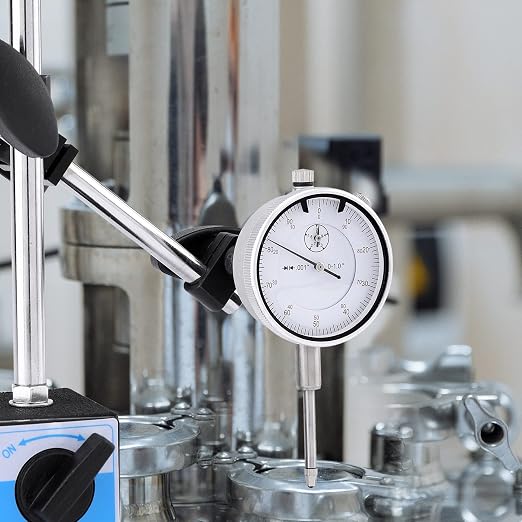 Dial Indicator with Magnetic Base 0-1.0" Tester Gage, Dial Test Indicator 0.001" Precision, Magnetic Dial Indicator Base Holder with Fine Adjustment