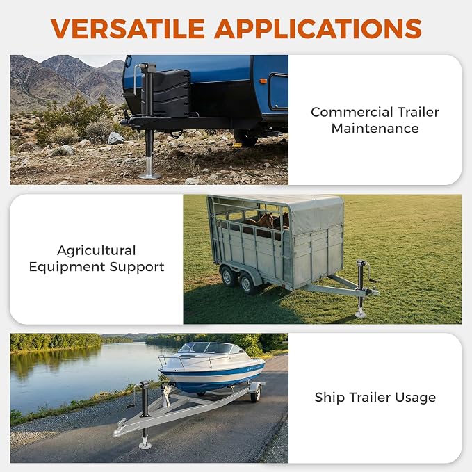 6000 LBS A-Frame Trailer Jack, Height Range 9"-40.5" RV stabilizer Jacks with Drop Leg & Ergonomic Handle,Manual & 20–24V Drill-Powered Operation, Suitable for RV, Utility, Yacht Trailers