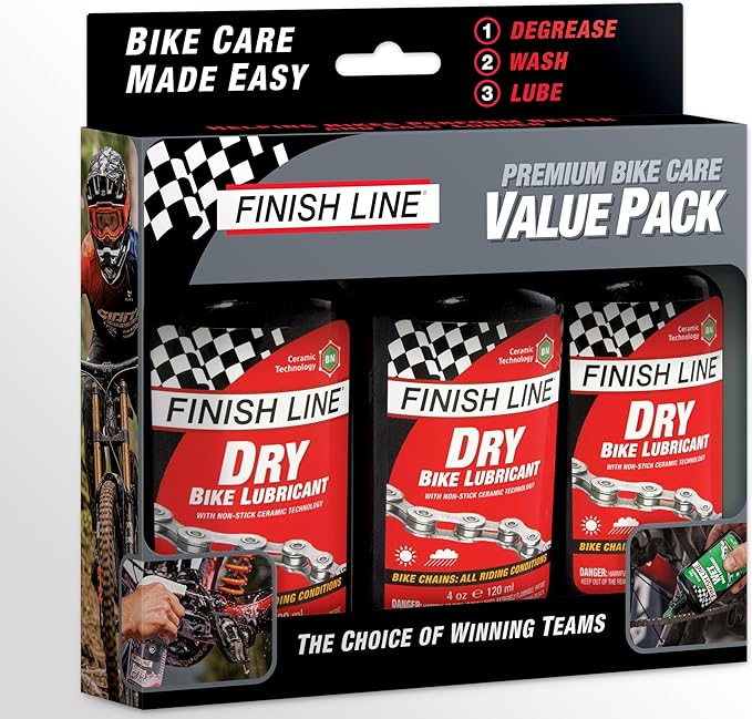 Finish Line Dry Bike Chain Lube – Ceramic Dry-Film Lubricant – Dirt & Dust Resistant