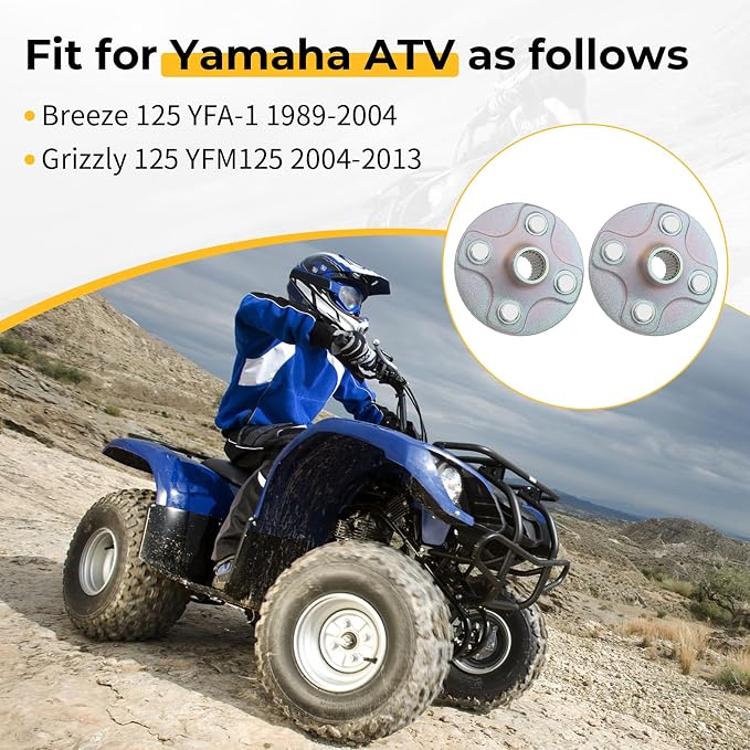 M MATI 2PCS Rear Wheel Hub for Yamaha Breeze 125 YFA-1 1989-2004 Grizzly 125 YFM125 2004-2013 1C5-25383-00-00