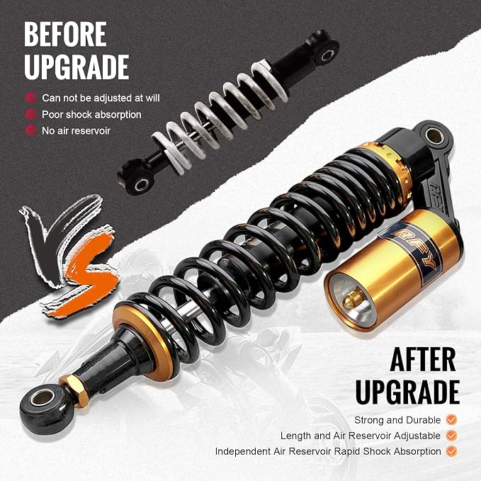 13.4 inch Universal Motorcycle Rear Air Shock Absorbers 340mm for HONDA for Suzuki for Yamaha for Kawasaki ATV Go Kart Quad Dirt Sport Bikes,Gold