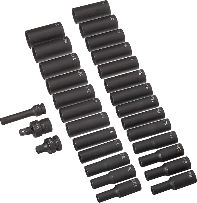 Grey Pneumatic (1229DM 3/8" Drive 29-Piece Deep SAE/Metric Socket Set