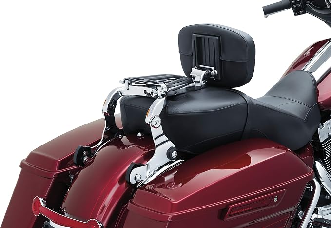 Kuryakyn 7098 Multi-Purpose Driver/Passenger Seat Backrest Component: Quick Release Attachment Point Kit for 2014-19 Harley-Davidson Touring Motorcycles, 1 Pair, Chrome