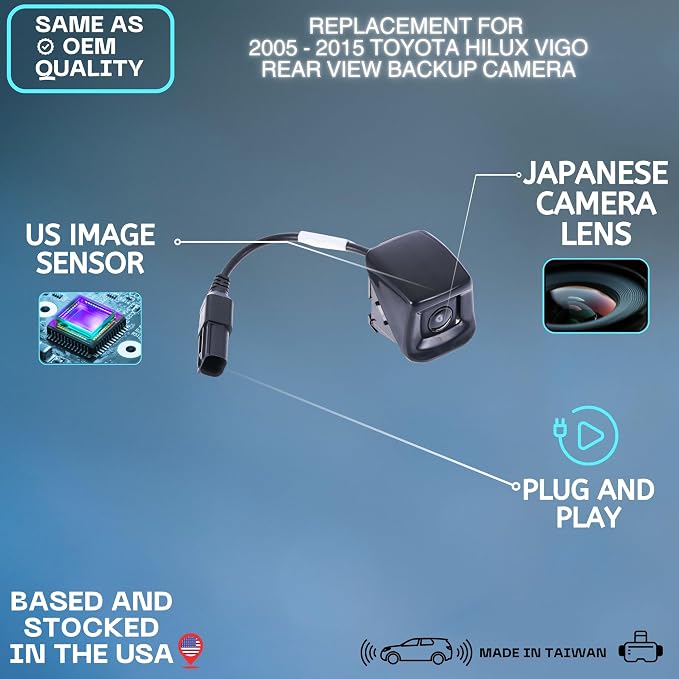 Backup Camera Replaces for 2005-2015 Toyota Hilux Vigo OE Part # 86790-0K010