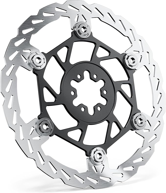 Floating Front Disc Brake Rotor(220mm),Aircraft Aluminum Core,Stainless Steel MTB Brakes Rotors with 6-Hole,Thickness 2.3mm,for Talaria Sting R MX3,MX4,Light Bee X,Segway X160/X260 (Front)