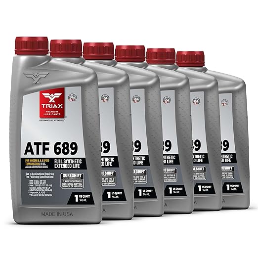 TRIAX ATF 689 Full Synthetic for ZF 6HP, 8HP, 9HP Transmissions | Compatible with Jeep, Chrysler, Dodge RAM, Audi, BMW, Land Rover, Mercedes Benz, Porsche, and More (6 Quart Pack)