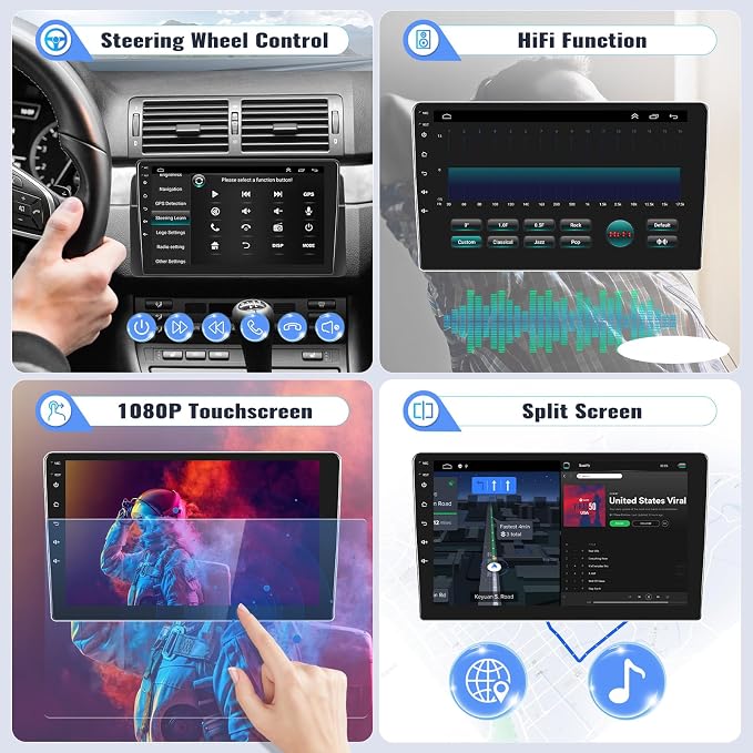 SIXWIN 2G+64G Android Car Stereo for Hyundai Elantra 2011 2012 2013 Radio with Wireless Apple Carplay Android Auto Bluetooth 9 inch Touchscreen with GPS Navigation WiFi HiFi FM RDS Backup Camera MIC