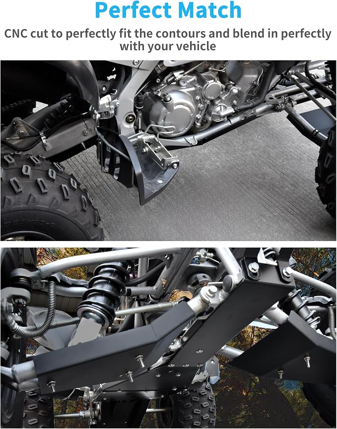 Full Chassis Glide & Swing Arm Skid Plate Gaurd for Yamaha Raptor 700 700R 2006-2025, Combined ATV Aluminum Full Chassis Frame Skid Plate Replace# 1AS-F84NO-V0-00 GYT-1S333-00-AL