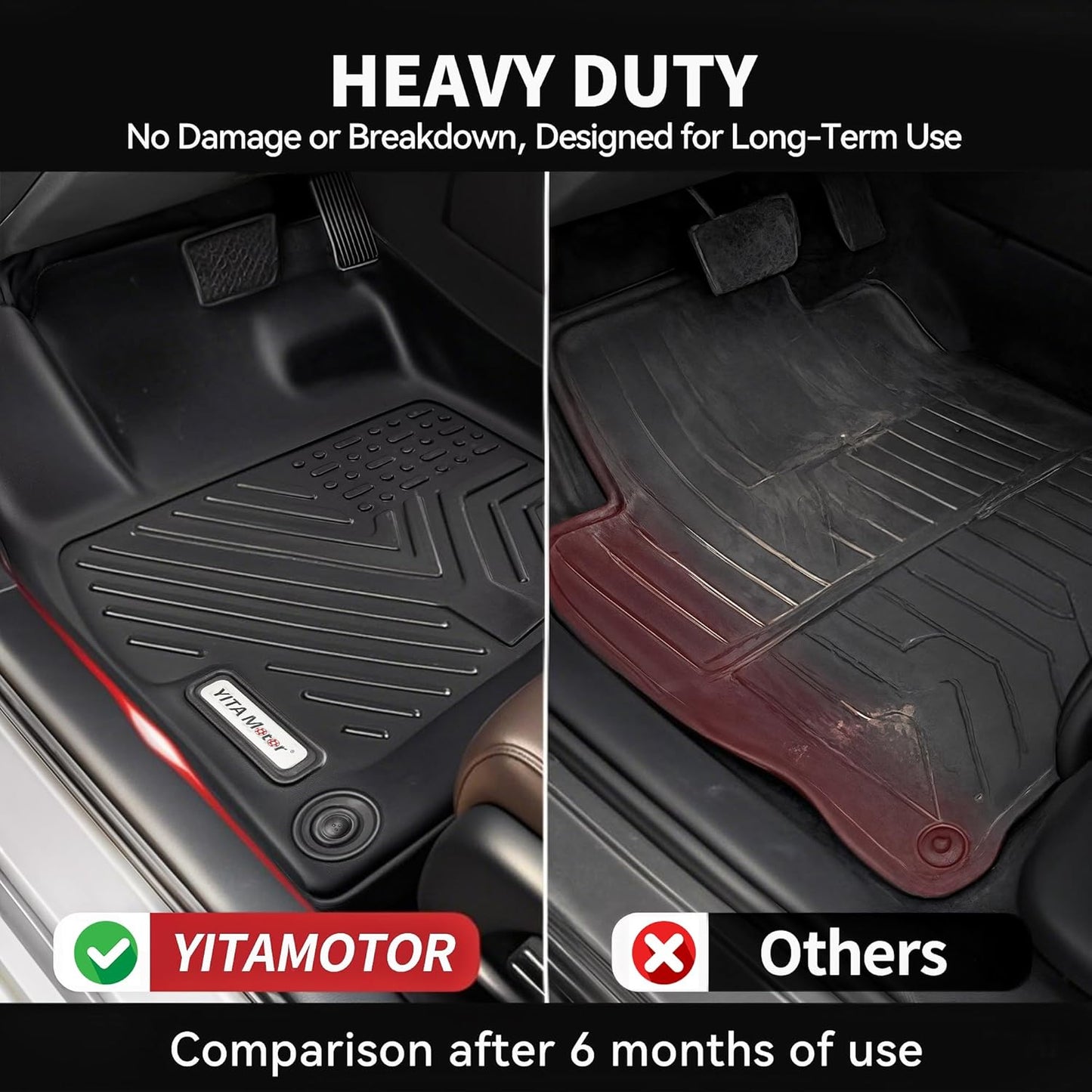 YITAMOTOR Floor Mats Fit for 2018-2025 Ford Expedition 7-Seater（Not Fit for MAX/Limited Model,TPE All Weather Custom Fit for Expedition with Backrest, Back Seat Protector for Expedition Accessories