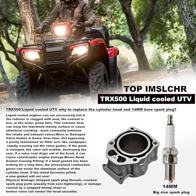 92mm Cylinder Piston Kit with Gaskets Compatible with TRX500 2012-2021 Foreman 500 4x4 Pioneer 500 UTV