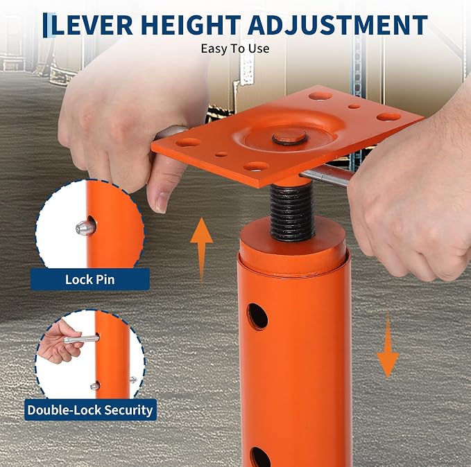 2 Pack Jack Post, House Floor Jack with 53"-93" Height Range, 18000 LBS Lifting Joist Beam Basement Jacks for Leveling, Lifting