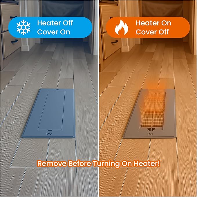 Safoner Aluminum RV Floor Register 2"x10" with Removable Cover, Lightweight Durable Camper Essential, Pet-Friendly RV Vent Accessories for Inside, 2 Pack-Gray