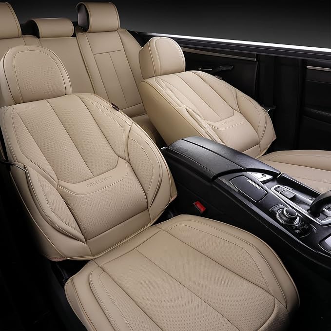 Coverado Seat Covers, Car Seat Covers Full Set (Beige, FullSet)
