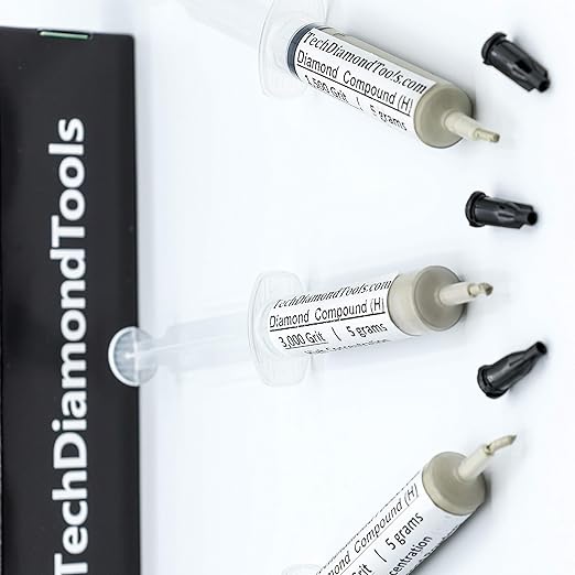 TechDiamondTools Kit of 3 Diamond Polishing Compound Polishing Paste USA Made 1500 3000 5000 Grit for Marble Glass Metal Rock Jewelry Resin Silver Gemstone with High Concentration of Diamond Powder