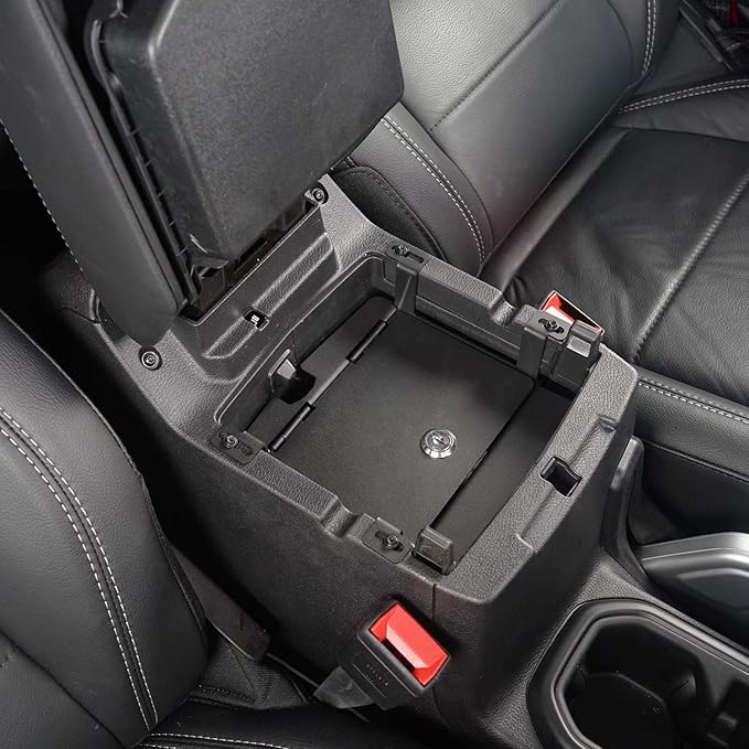 Hooke Road Interior Console Lock Box Security Storage for Jeep JL Wrangler/Gladiator JT 2018 2019 2020 2021 2022 2023 2024 2025