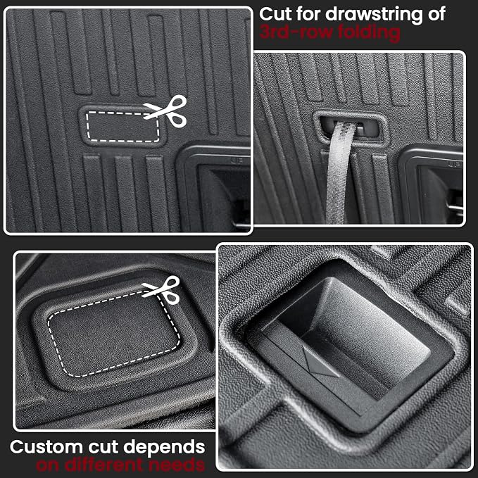 Cargo Mat Backrest Mats for 2024 2025 2026 GMC Acadia 7 Seats Car Accessories, All-Weather TPE Protector Cargo Liner Trunk Mat Seat Back Coversw