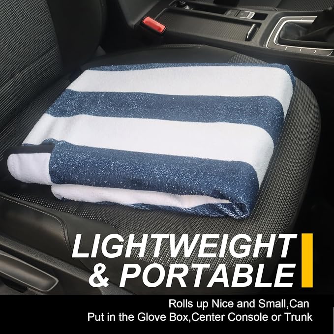Back Seat Cover for Car Trucks Van SUV Jeep,Waterproof Rear Bench Towel Seat Covers for Dogs and Kids,Automotive Backseat Protector (Blue Stripe)