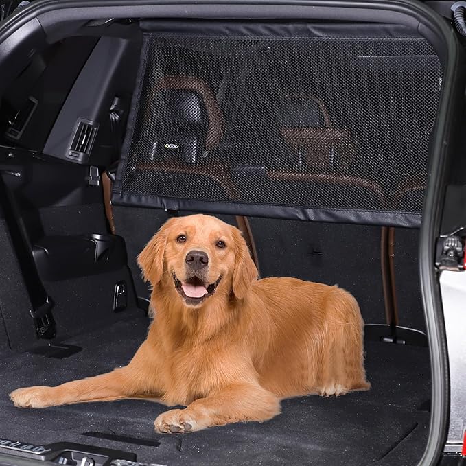 Pet Restraint Net Dog Fence Car Backseat Divider Vehicle Gate Cargo Area Travel Trunk Mesh Net Screen for Volvo XC90 2015 2016 2017 2018 2019 2020 2021 2022 2023 2024 2025+ (Black, for XC90 2015+)