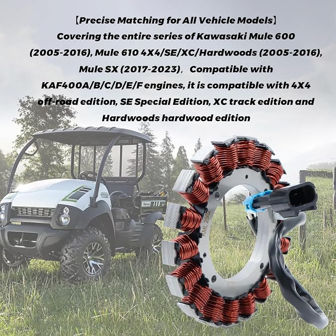 59031-2132 Stator Magneto Coil Compatible with Kawasaki Mule 600/610 KAF400 4X4/SE/XC Repl. #59031-7016