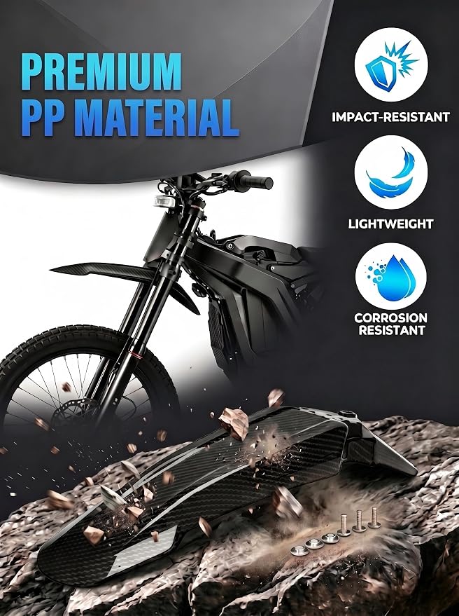 Electric Dirt Bike Front Fender for E Ride Pro,PP E Bike Mudguard Mud Guard for Eride Pro S/SS 2.0 3.0/SR - Imitation Carbon Fiber