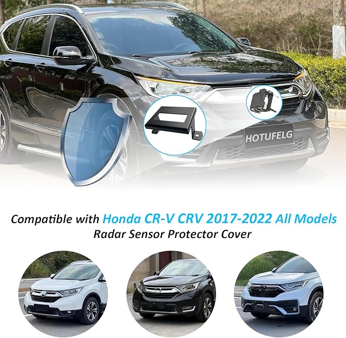 Compatible with Honda CR-V (2017-2022), Vehicle Front Radar Sensor Protector Cover with 2 Sets Anti-Theft Mounting Torx Screws, Screwdriver, Drill Bit, Marker,Car Radar Sensor Protection Steel Bracket