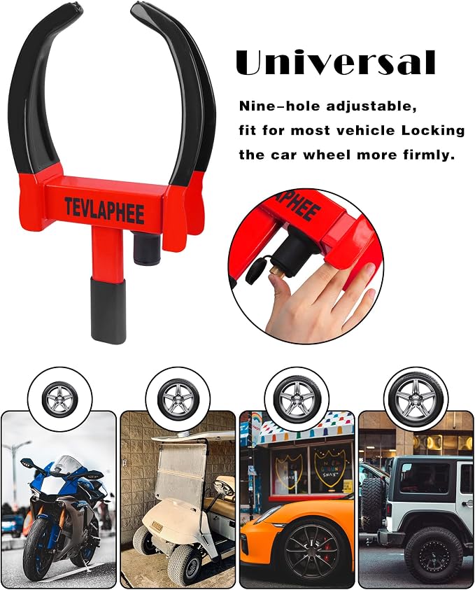 Tevlaphee Steering Wheel Combination Lock and Tevlaphee Wheel Lock