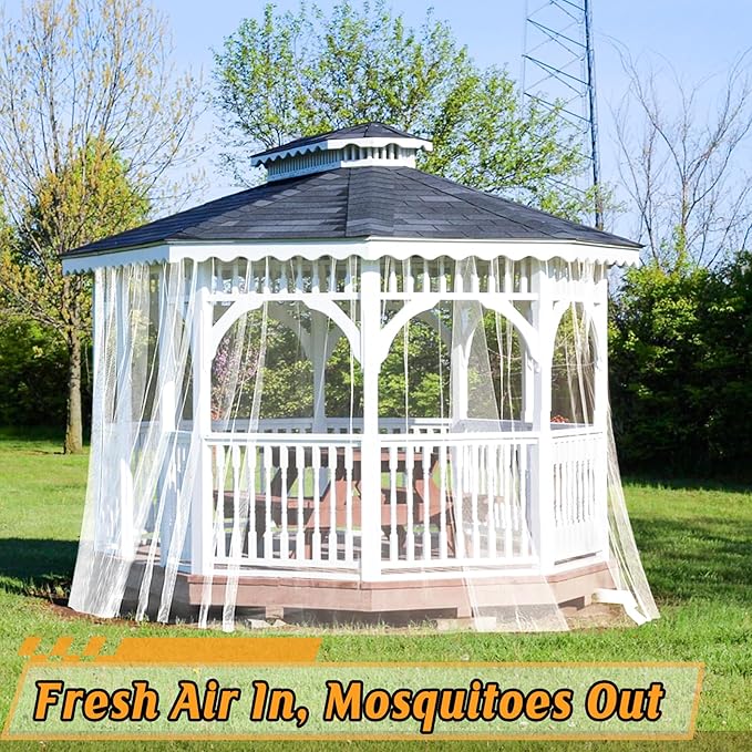 33x10ft Large Mosquito Net - Mesh Netting for Garden Skin and Plants Protection, Patio Bird Bug Screen, White