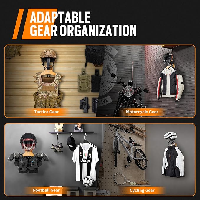 Tactical Gear Stand, Plate Carrier Helmet Stand, Motorcycle Helmet Holder Wall Mount with Hooks,Hanger Rack for Motorcycle Football Cycling Accessories