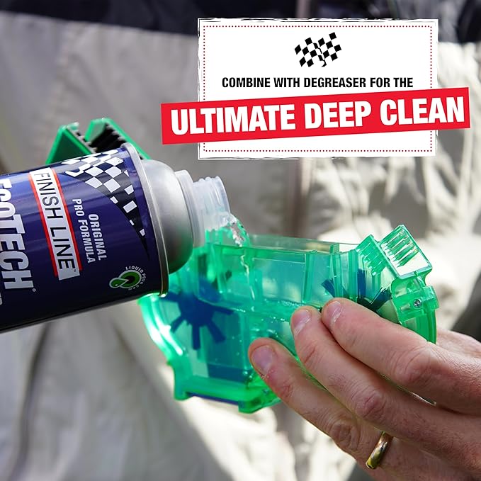 Finish Line Shop Quality Bicycle Chain Cleaner Kit – Deep Scrubbing Chain Cleaner, EcoTech Degreaser and Dry Lubricant for Efficient, Clean and Smooth Drivetrain Performance