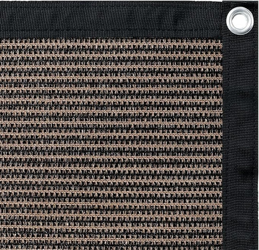 Shatex 90% Sun Shades for Patios 12x 16ft Shade Fabric Sun Shade Cloth Taped Edge with Grommets Sun-Block Mesh Shade for Pergola Cover Canopy Mocha, 12 Bungee Balls