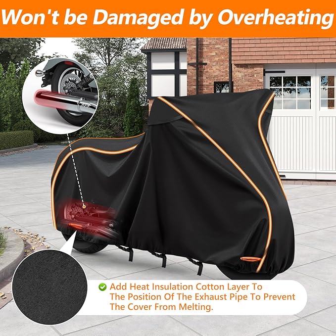 420D Waterproof Motorcycle Cover for Indian Scout 101,Scout Sixty,Rogue,Rogue Sixty,Scout Classic,Windproof Heavy Duty Outdoor Bike Cover