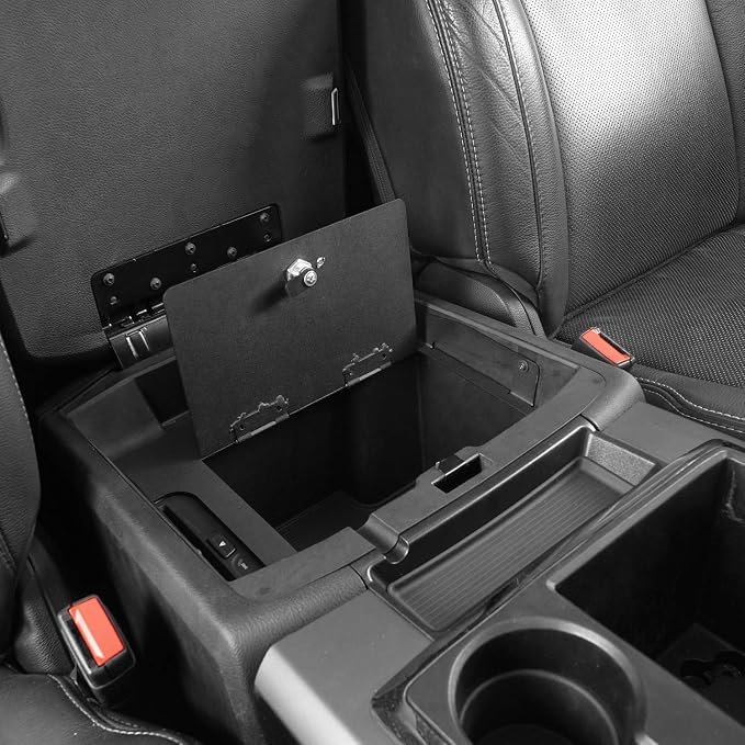 Hooke Road RAM 1500 Security Console Safe Locking Vault Box Center Console Interior Storage for Dodge RAM 1500 09-18 Pickup Truck