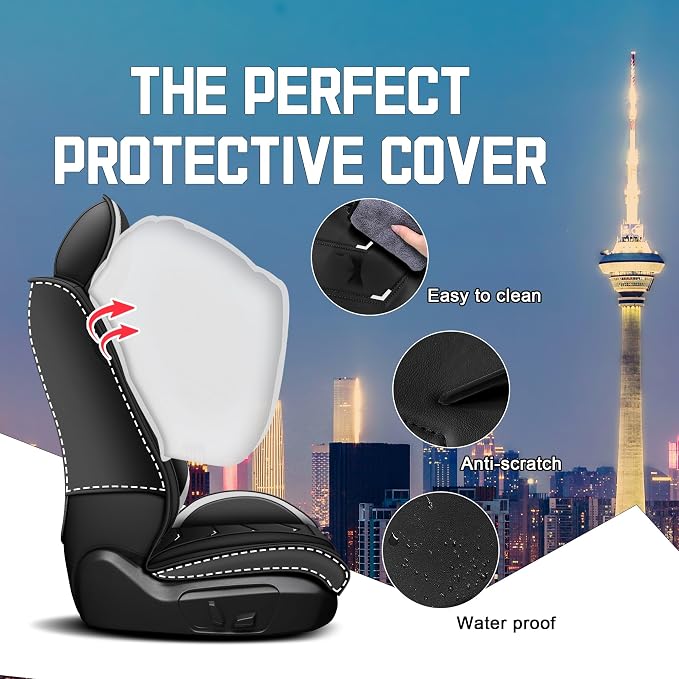 CTDS Car Seat Covers for Chevy Equinox 2005-2026, Stylish Sport Seat Cover, Premium Nappa Leather Car Seat Cover. Automobile Seat Covers Sets.(Standard 5 Seats/Black White)