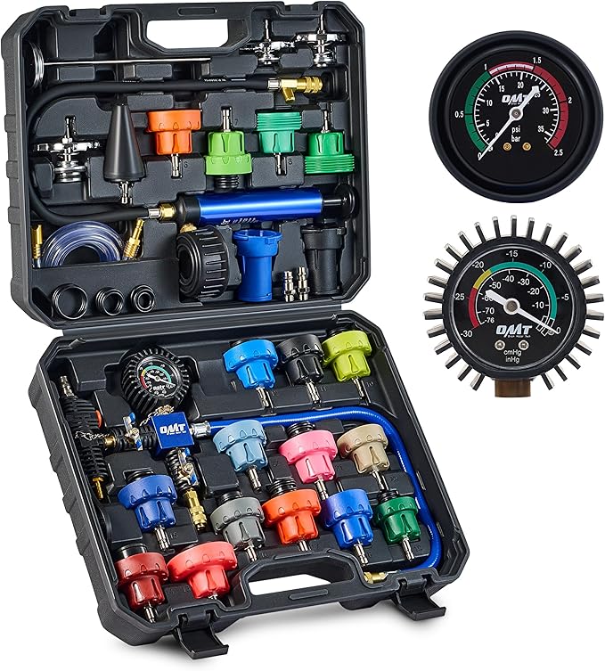 Orion Motor Tech Coolant Pressure Tester Kit, 31pc Master Coolant Vacuum Refill Kit with 23 Radiator Adapters, Radiator Cooling System Pressure Tester Kit with Vacuum Pump Vacuum Purge & Refill Tool
