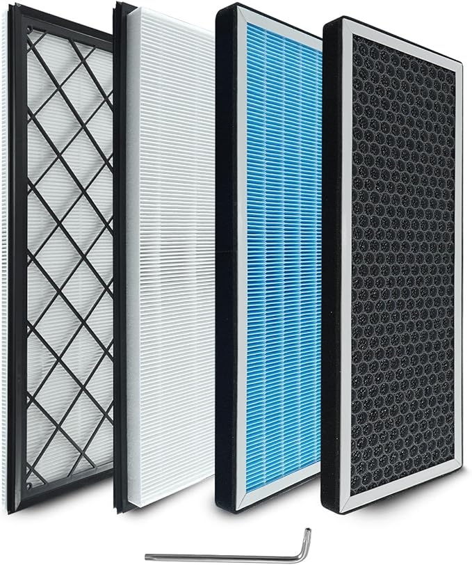 Activated Carbon Air Filter Kit Fit for Tesla Model Y 2020 2021 2022 2023 2024 2025, 4Pcs Front Trunk Filters