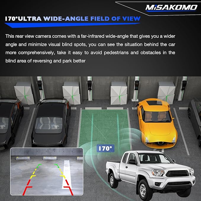 Backup Camera Tailgate Handle Compatible with Toyota Tundra 2000-2006 SR5 Base Limited, Reverse Back Up Camera Replace 819952028013, Rear View Camera 170° Wide-Angle