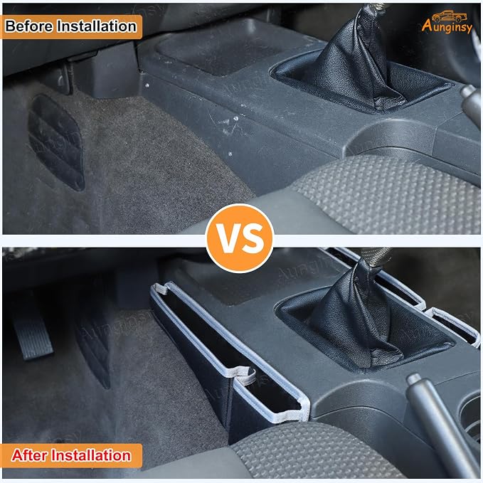 Aunginsy Center Console Gear Shift Side Storage Bag Compatible with Nissan Frontier 2009-2017, Central Control Gear Shifter Box Left & Right Side Panel Storage Pocket Organizer Tray Pouch Accessories