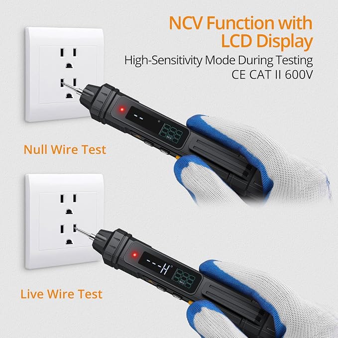 Neoteck Professional Electrical Kit: Non-Contact Voltage Tester Pen & 2-in-1 Digital Multimeter AC/DC Voltage, Resistance, Continuity, Capacitance, LCD Display, Buzzer Alarm