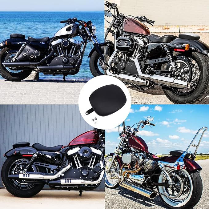 Motorcycle Rear Seat Passenger Pillion Pad Seat Cushion Compatible with Harley Sportster XL1200 883 72 48 2010-2015