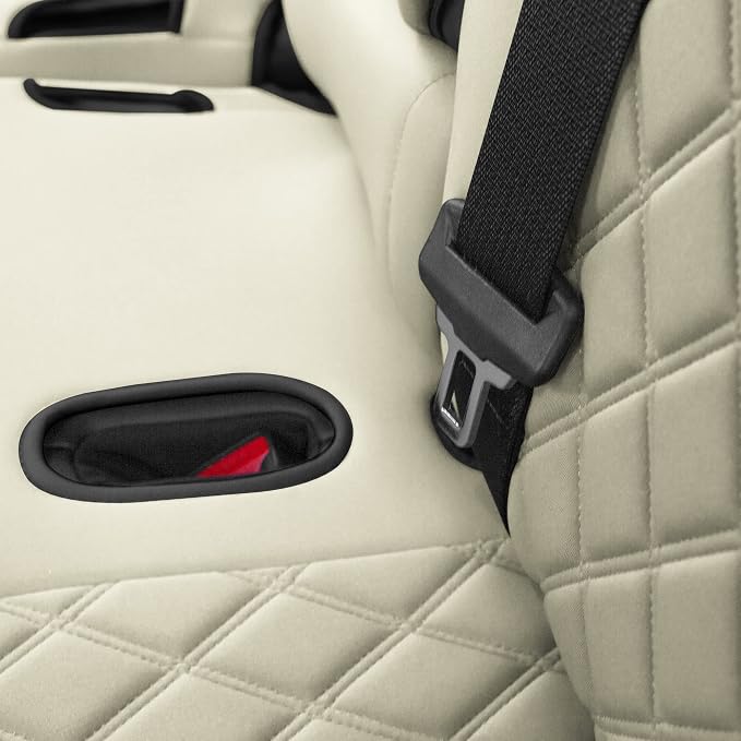 FH Group Custom Fit Car Seat Covers Specifically Made for 2020-2025 Tesla Model Y Ultraflex Neoprene Water Resistant Automotive Seat Covers - Full Set Solid Beige